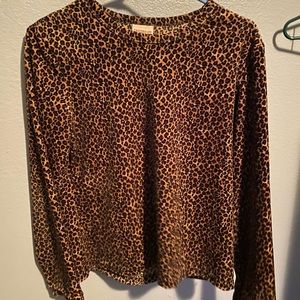 Velour leopard patterned long sleeve